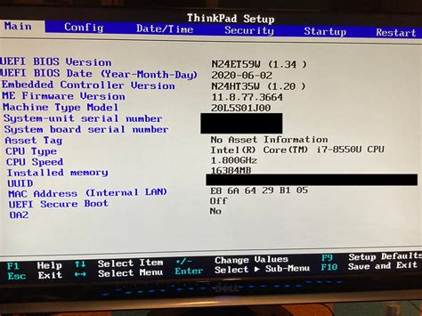 lenovo uefi bios problems